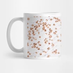 Rose gold crystals - white marble Mug